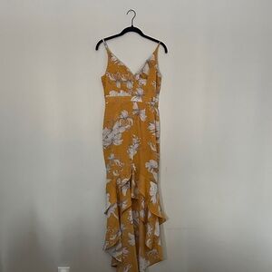 Lulu's Mustard Floral Dress